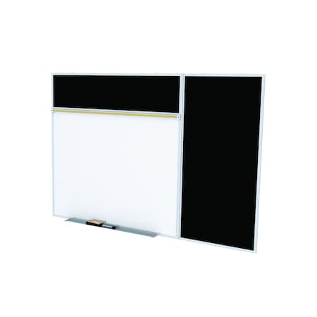 Ghent Combo Whiteboard/Bulletin, Mag Por/Rcycld, Styl B, 4 ft H x 16 ft W, Black SPC416B-ATR-BK